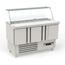 Vaiotec Topline Gastro-Saladette, 3-fach mit Türen, Glasaufsatz schräg, GN 1/6 & 1/9, 1375 × 700 mm