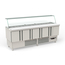 Vaiotec Topline Gastro-Saladette, 5-fach mit Türen, Glasaufsatz schräg, GN 1/6 & 1/9, 2275 × 700 mm