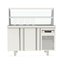 Vaiotec Topline Kebabstation, 2-fach mit Türen, Glasaufsatz mit Zwischenetage, GN 1/3, 1345 × 700 mm