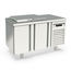 Vaiotec Topline Gastro-Saladette, 2-fach mit Türen, Edelstahldeckel, GN 1/6, 1345 × 700 mm