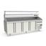 Vaiotec Topline Gastro-Pizzatisch, 4-fach mit Türen, EN 60x40, Schublade, Granitplatte grau, inkl. Gastro-Kühlaufsatz, GN 1/4, 2615 × 800 mm