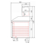 Vaiotec Topline Gastro-Pizzatisch, 3-fach mit 2 Türen, EN 60x40, Schubladenblock, Granitplatte grau, inkl. Gastro-Kühlaufsatz, GN 1/4, 2020 × 800 mm, Bild 3