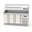 Vaiotec Topline Gastro-Pizzatisch, 3-fach mit Türen, Granitplatte grau, inkl. Gastro-Kühlaufsatz, GN 1/4, 1795 × 700 mm
