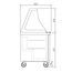 Vaiotec Topline Gastro-Zubereitungstisch, 2-fach mit Türen, Glasklappdeckel, auf Rollen, GN 1/6, 1228 × 830 mm, Bild 2