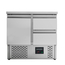 Vaiotec Gastro-Kühltisch Mini, 2-fach – mit 1 Tür & 2 Schubladen, 900 × 700 mm