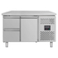 Vaiotec Gastro-Kühltisch, 1 Tür & 2 Schubladen – Monoblock, 1360 × 700 mm