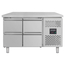 Vaiotec Gastro-Kühltisch, 4 Schubladen – Monoblock, 1360 × 700 mm