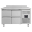 Vaiotec Gastro-Kühltisch, 4 Schubladen inkl. Aufkantung – Monoblock, 1360 × 700 mm