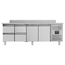 Vaiotec Gastro-Kühltisch, 2 Türen & 4 Schubladen inkl. Aufkantung – Monoblock, 2230 × 700 mm