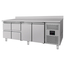 Vaiotec Gastro-Kühltisch, 2 Türen & 4 Schubladen inkl. Aufkantung – Monoblock, 2230 × 700 mm, Bild 2