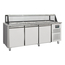 Vaiotec Salattheke, 3-fach mit Türen, Glasaufbau, für 5x GN 1/1 grau, 2000 × 800 mm