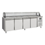 Vaiotec Salattheke, 4-fach mit Türen, Glasaufbau, für 6x GN 1/1 grau, 2500 × 800 mm