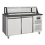 Vaiotec Salattheke, 2-fach mit Türen, Glasaufbau, für 4x GN 1/1 schwarz, 1500 × 800 mm