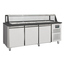 Vaiotec Salattheke, 3-fach mit Türen, Glasaufbau, für 5x GN 1/1 schwarz, 2000 × 800 mm
