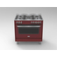 SARO Multifunktionsherd Gas/Elektro Modell TS95C61LVI bordeaux, Farbe: Rot, Bild 3